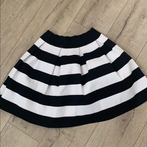 Express Black and White Striped Circle Skirt